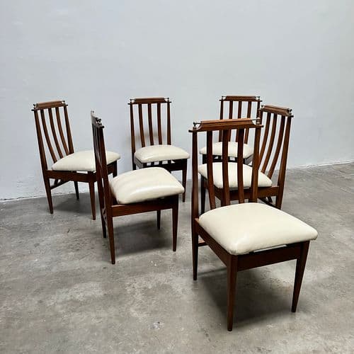 Set of 6 Argentinian Peteribi­ Wood Dining Chairs, Argentina 1960s
