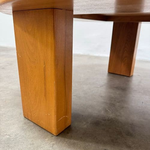 Maison Regain Coffee Table in Elm Wood, France 1980s