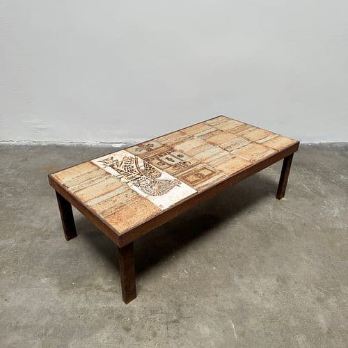 Roger Capron 'Chicken Motif' Coffee Table, Vallauris, France 1960s