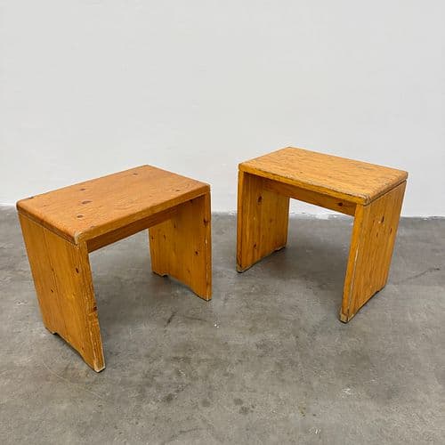 Pair of Stools by Charlotte Perriand for Les Arcs, France 1970s
