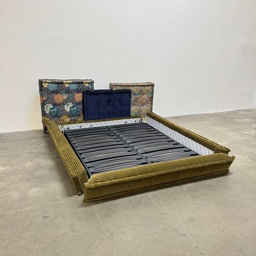 Roche Bobois Mah Jong Queen Bed in Kenzo Fabric, France circa 2015