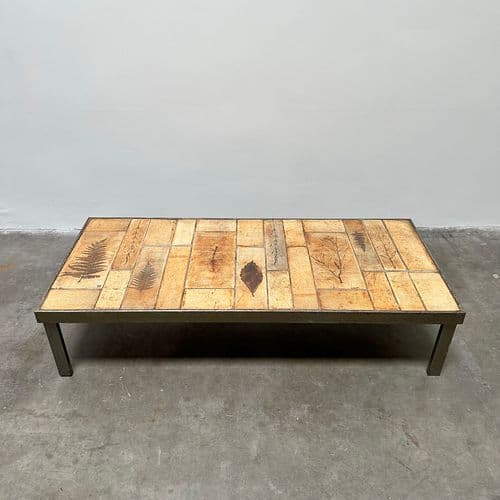 Roger Capron Coffee Table with Garrigue Tiles, Vallauris, France 1960s