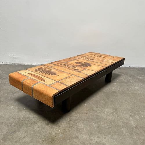 Roger Capron Coffee Table with Garrigue Tiles, Vallauris, France 1960s