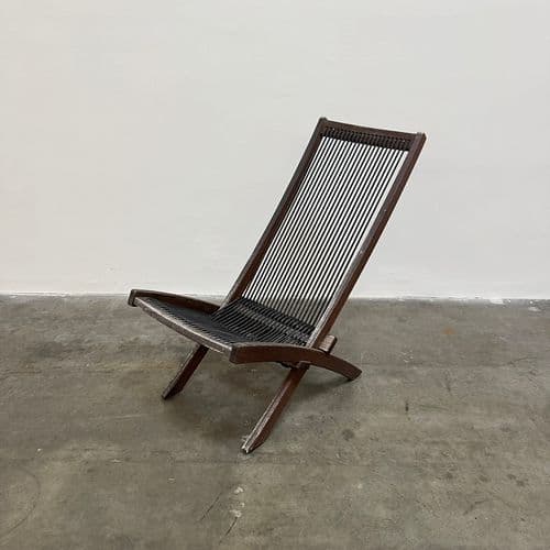 Folding Rope Cord Outdoor Chair, USA circa 1990