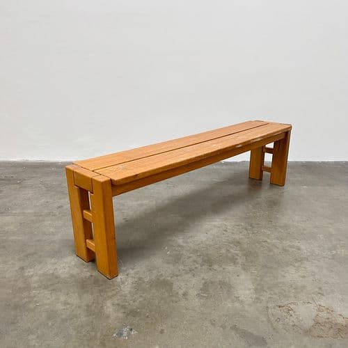 Maison Regain Elm Wood Bench, France circa 1990