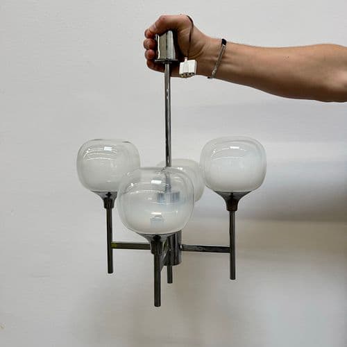 Gaetano Sciolari Space Age Chandelier for Mazzega, Italy circa 1960s