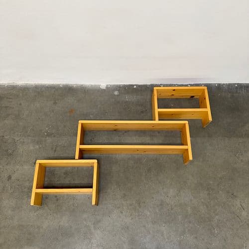 Charlotte Perriand Set of Modular Wall Shelves for Les Arcs, France 1960s
