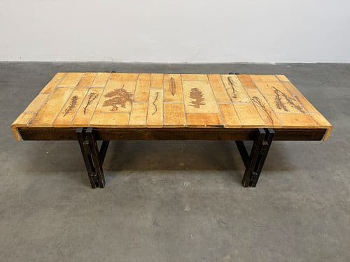 Large Roger Capron Coffee Table with Garrigue Tiles