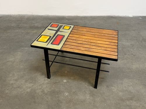 Mid-Century French Ceramic Coffee Table