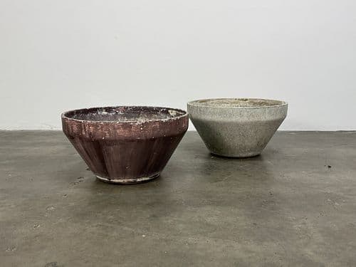 Pair of Willy Guhl Cone Planters Red and Grey