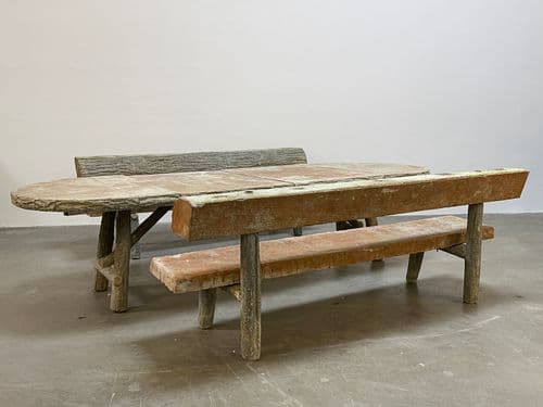Concrete Wood-Like Table and Benches