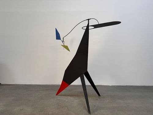 French Black Modernism Sculpture made by French Artisan, circa 1980