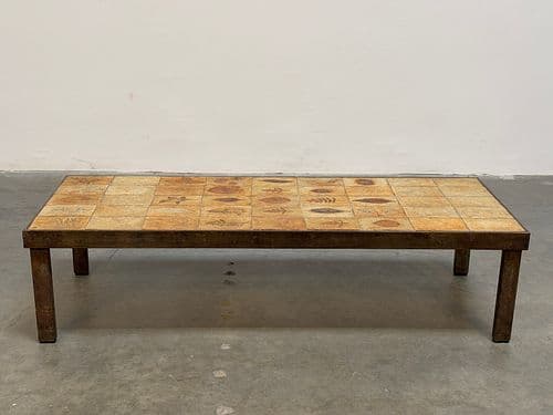 Roger Capron Large Iron Frame Garrigue Coffee Table