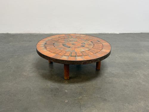 Roger Capron Garrigue Coffee Table with Metal Frame