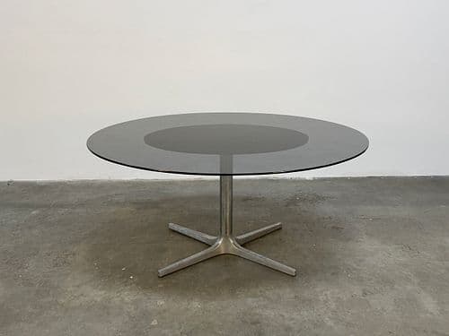 Mid Century Dining Table with Glass Top