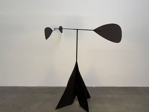 French Black Modernism Sculpture Made by French Artisan, circa 1980