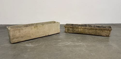 Pair of Rectangular Concrete Planters