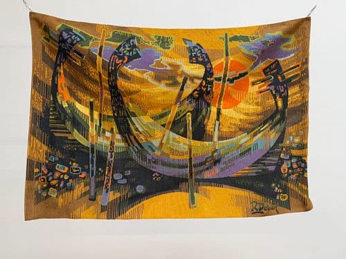 Midcentury French Tapestry Signed by Robert Debieve