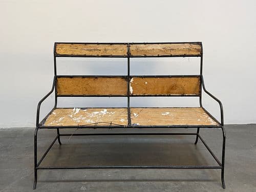 1970 Wood and Metal Bench