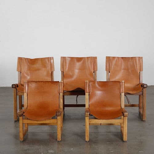 Five Riaza Chairs by Paco Munoz for Darro, Spain, 1960s