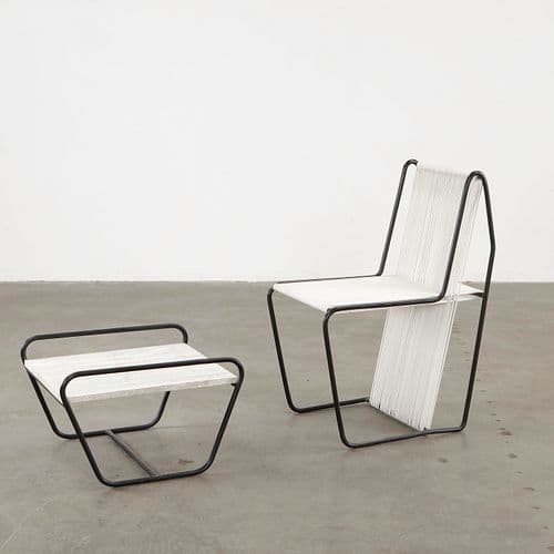 Michael Boyd Rod Series Sidechair with Marble Coffee Table, 2011