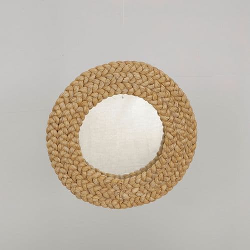 Audoux Minet Rattan Mirror, 1960s