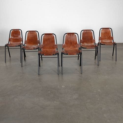 Set of 6 Les Arcs Chairs selected by Charlotte Perriand for Dal Vera, 1960s