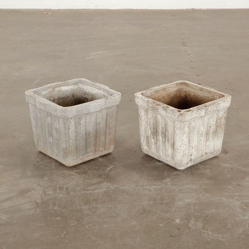 Pair of Willy Guhl Small Square Planters, 1960s