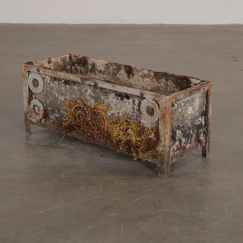 Concrete and Metal Rectangular Planter, 1960s