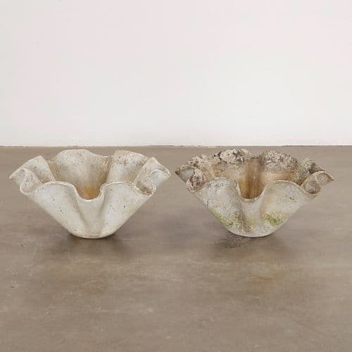 Pair of Large Willy Guhl Clamshell Planters, 1960s