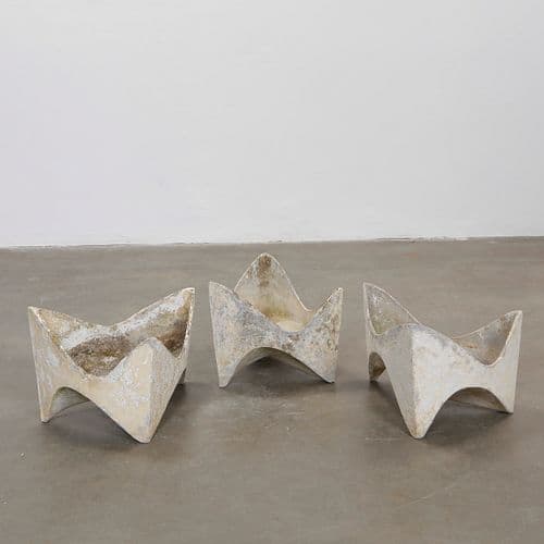 Trio of Willy Guhl Molar Planters, 1960s