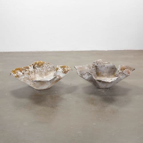 Pair of Large Willy Guhl Elephant Ear Planters, 1960s