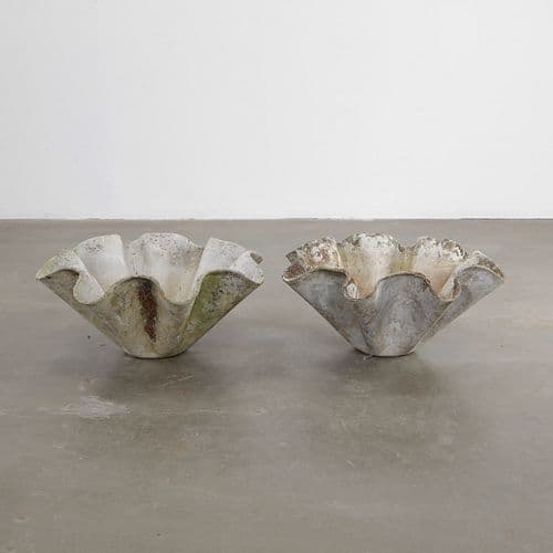 Pair of Large Willy Guhl Clamshell Planters, 1960s