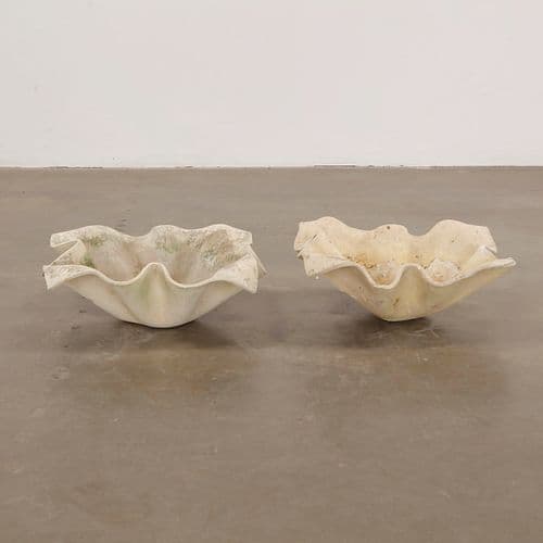 Pair of Small Willy Guhl Elephant Ears Planters, 1960s