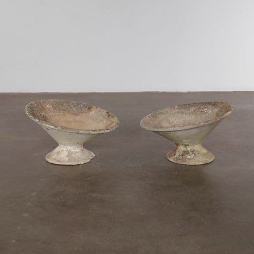 Pair of Short Willy Guhl Off Kilter Planters, 1960s