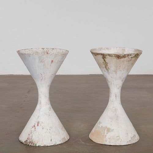 Pair of Small Willy Guhl Diabolo Planters, 1960s