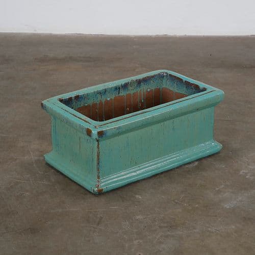 Rectangular Turquoise Glazed Planter, France, Mid-20th Century