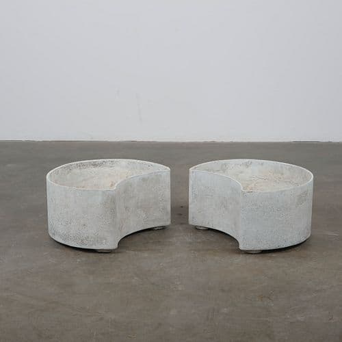 Willy Guhl, Pair of Half-Moon Planters, 1960s
