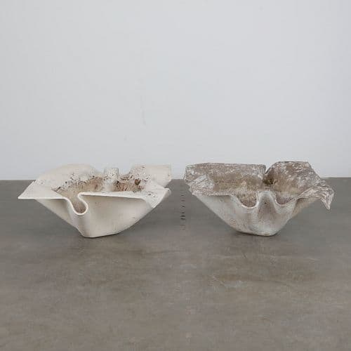 Willy Guhl, Pair of Large Elephant Ear Planters, 1960s