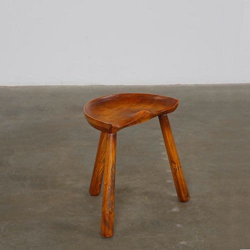 Arne Hovmand-Olsen, Sculpted Wood Stool, Denmark, 1960s