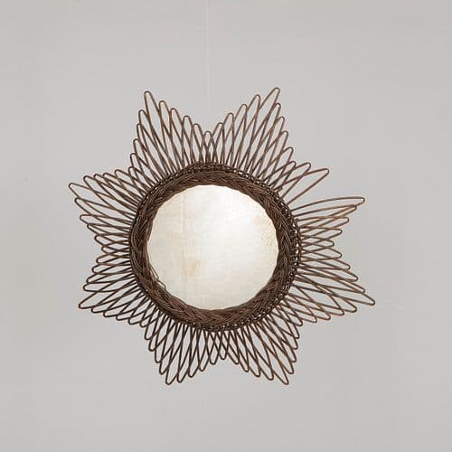 Rattan Mirror, Italy, c. 1960