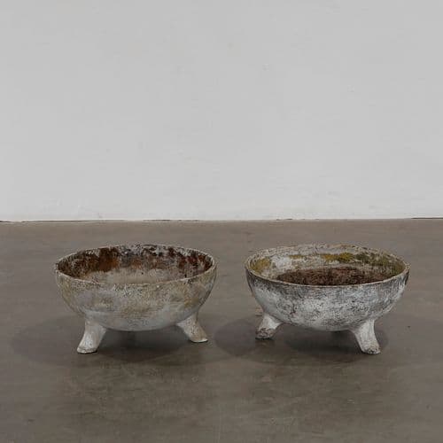 Willy Guhl, Pair of Half Cauldron Planters, 1960s