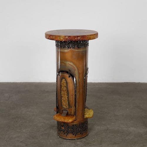 Accolay, Brutalist Accolay Resin Copper Lighting Bar, 1960s