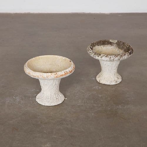 Pair of 1950s Vintage Concrete Planters