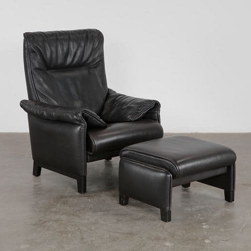 De Sede, DS 49 Black Leather Armchair, 1970s