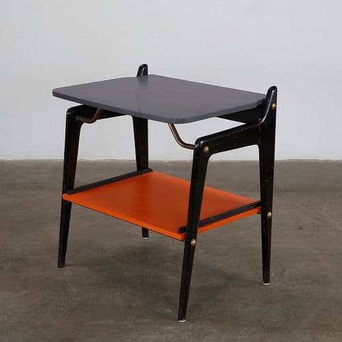 Orange and Black Modernist Desk in the Style of Ico Parisi, Italy, 1950s