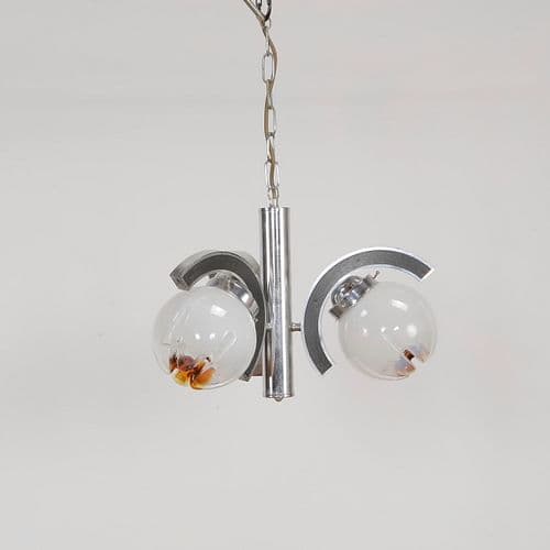 Murano Glass Mazzega Three-Branch Pendant Light, 1970s