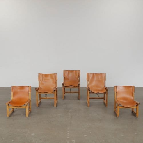 Five Riaza Chairs by Paco Munoz for Darro, Spain, 1960s