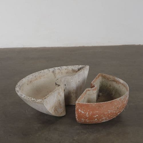 Willy Guhl, Pair of Half Moon Planters, 1960