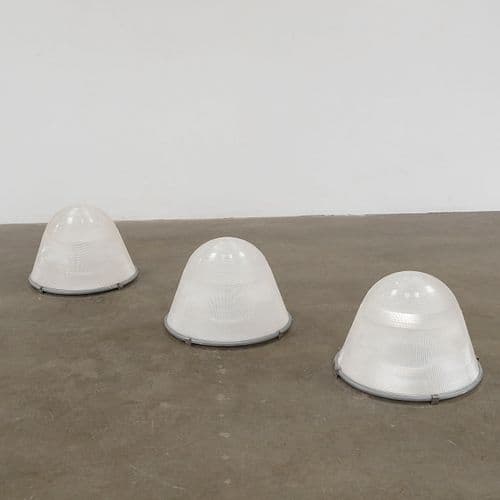 Industrial Celling Lights in Plexiglasse and Metal, 1980s
